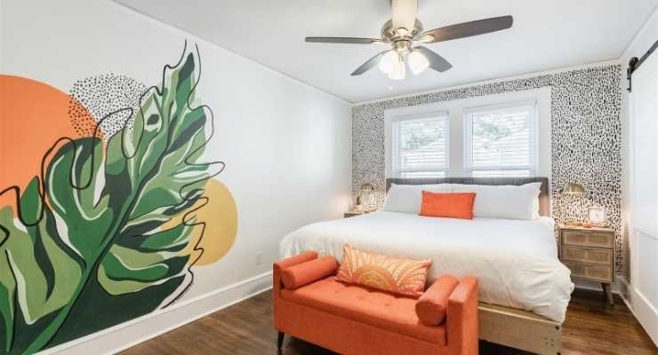 STAY GVL Jungalow bedroom in Downtown Greenville