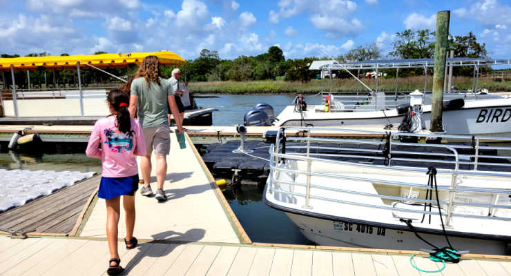 Getting on the boat at Shem Creek