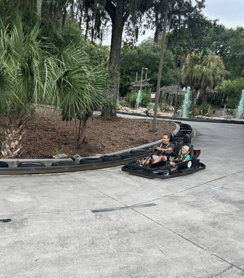 Riding Go Karts at Charleston Fun Park
