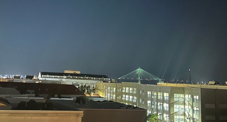 View of Charleston's Ravenel Bridge, skyline