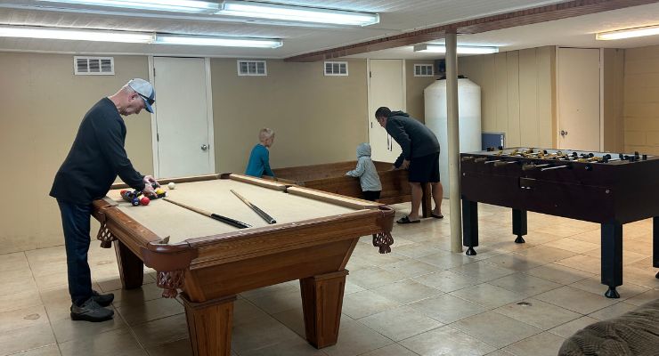 Game room at Orchard Lakes Camp
