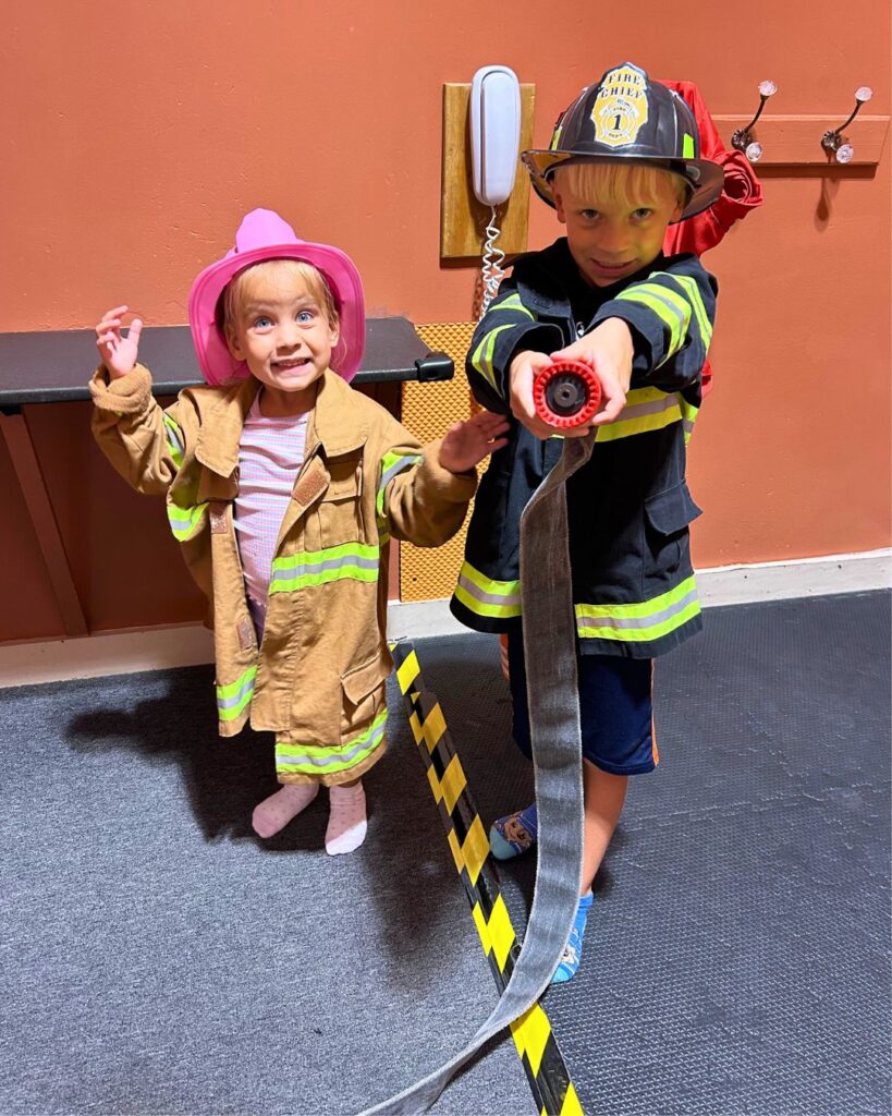 OutSlide In, kids playing firemen