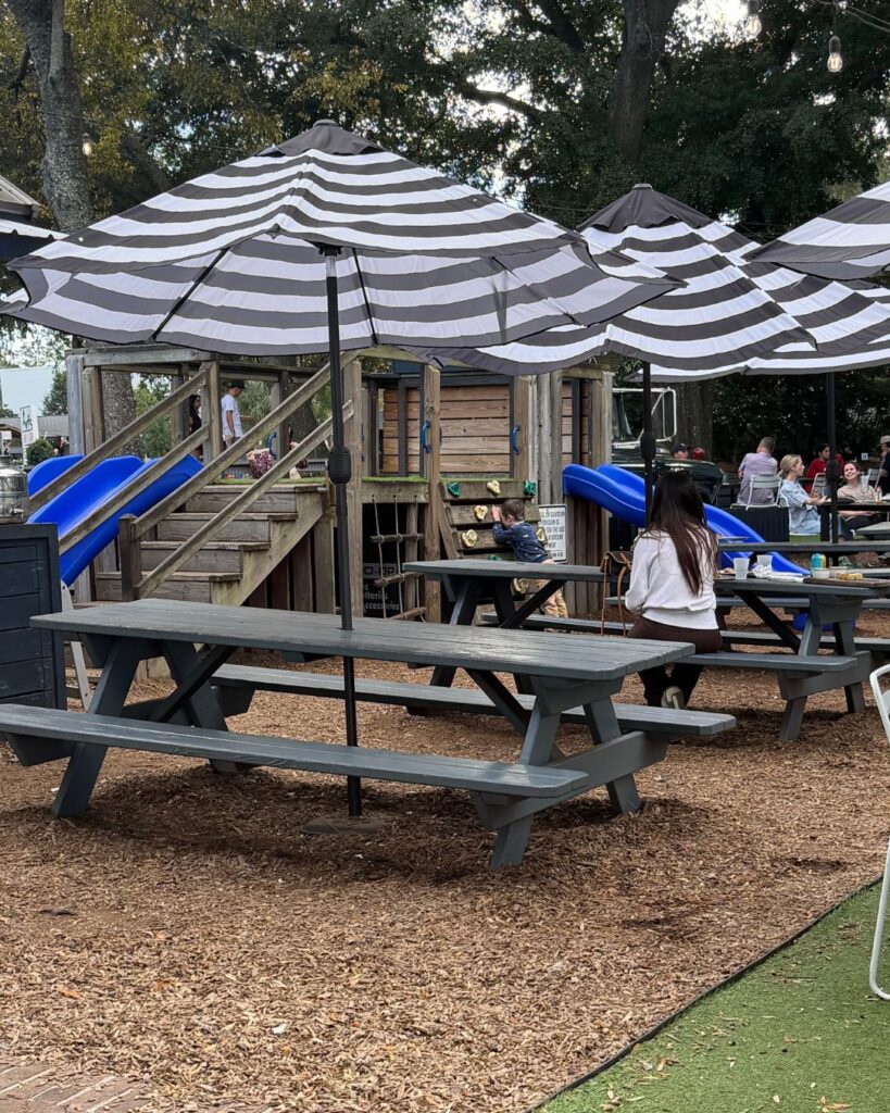 Vintage Coffee outdoor eating space