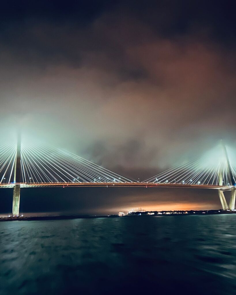 On the ferry, date night in Downtown Charleston, SC