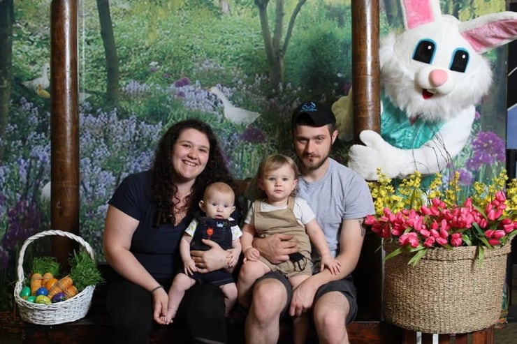 Family with the Easter Bunny