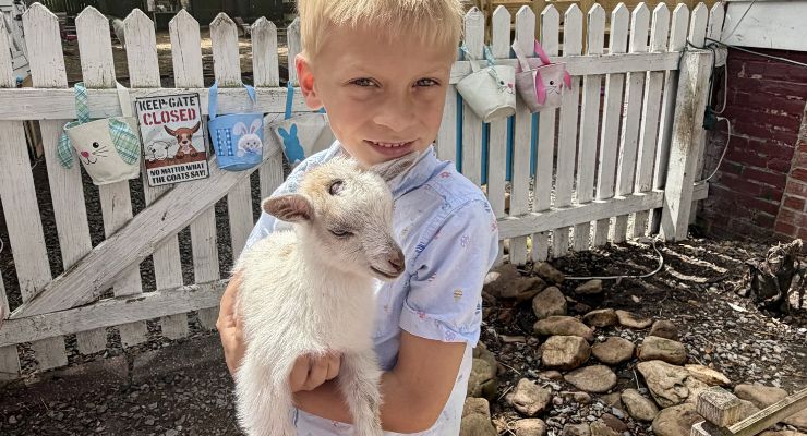 Cuddling a goat, Flowertown Charm photo