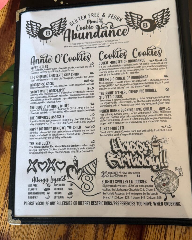 Menu from Cafe of Sweet Abundance
